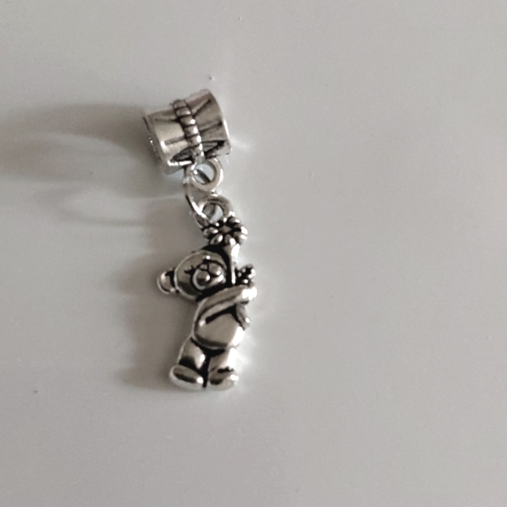 Teddy Bear Charm for European Style Bracelets Fits Pandora Systems